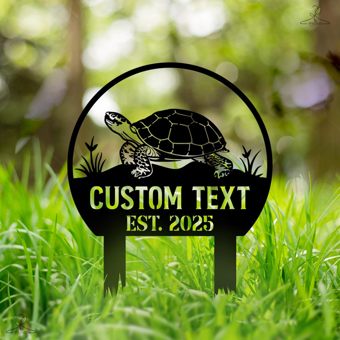 Custom Turtle Metal Yard Sign: Personalized Pond Decor - Etsy
