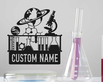 Custom Metal Scientist Name Sign: Science Classroom Decor