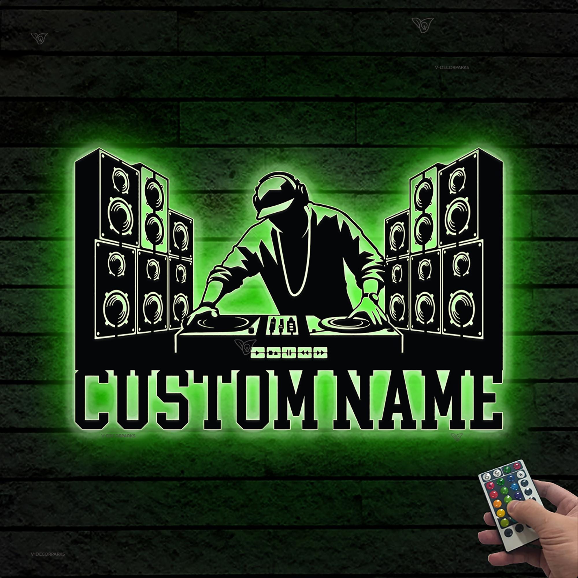 カスタムDJディスク名メタルウォールアート、音楽愛好家へのギフト