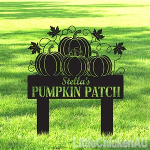 Custom Pumpkin Garden Decoration, Fall Harvest Garden Decor, Personalized Pumpkin Patch Art, Happy Fall Decor, Thanksgiving Decor, Yard Sign