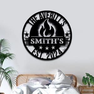 Custom Family Bar And Grill Metal Wall Art, Bar and Grill Theme, Custom Grill Sign, Barbecue Sign for Outdoor, Large BBQ Sign, Custom Gift