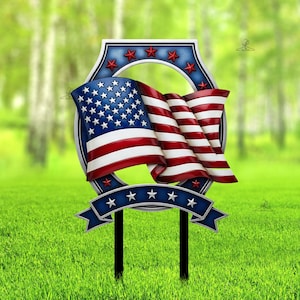Gepersonaliseerde metalen bord Amerikaanse vlag: patriottisch decor voor huis en tuin