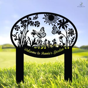 Letrero de mariposa personalizado para jardín: decoración artística de metal personalizada