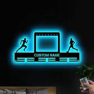 Custom Running Medal Holder: LED Race Bib Display Rack