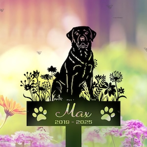 Custom Labrador Retriever Memorial Stake: Metal Pet Grave Marker