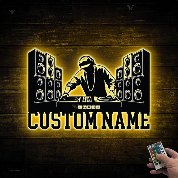 カスタムDJディスク名メタルウォールアート、音楽愛好家へのギフト