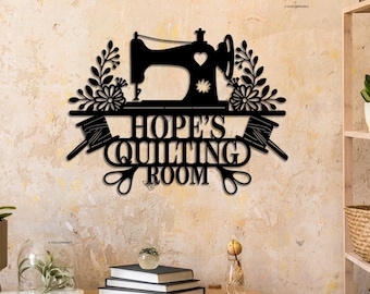 Personalized Sewing Metal Sign Wall Art, Custom Quilting Sign For Sewing room Decoration,Gift For Grandma, Sewing Machine Sign, Gift for mom