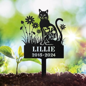 Personalisiertes Katzengedenkpfahl-Schild: Garten-Erinnerungs-Schild