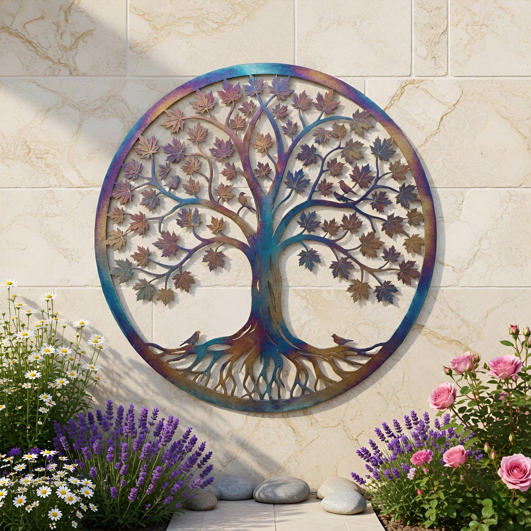 Tree of Life Metal Wall Art, Metal Tree Wall Decor, Large Family Tree ...