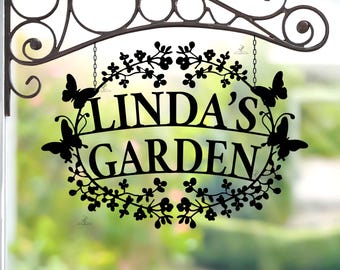 Personalisiertes Schild für den Garten aus Metall