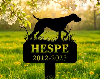 Custom German Shorthaired Pointer Metal Sign: Personalized Dog Memorial Art