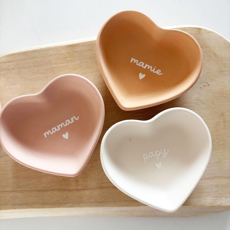 Cadeau annonce grossesse/annonce grosse famille/coupelle à bijoux coeur/cadeau famille grossesse/annonce grossesse originale/coupelle coeur zdjęcie 7