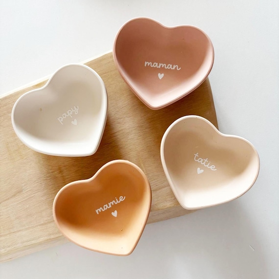 Cadeau annonce grossesse/annonce grosse famille/coupelle à bijoux coeur/cadeau famille grossesse/annonce grossesse originale/coupelle coeur