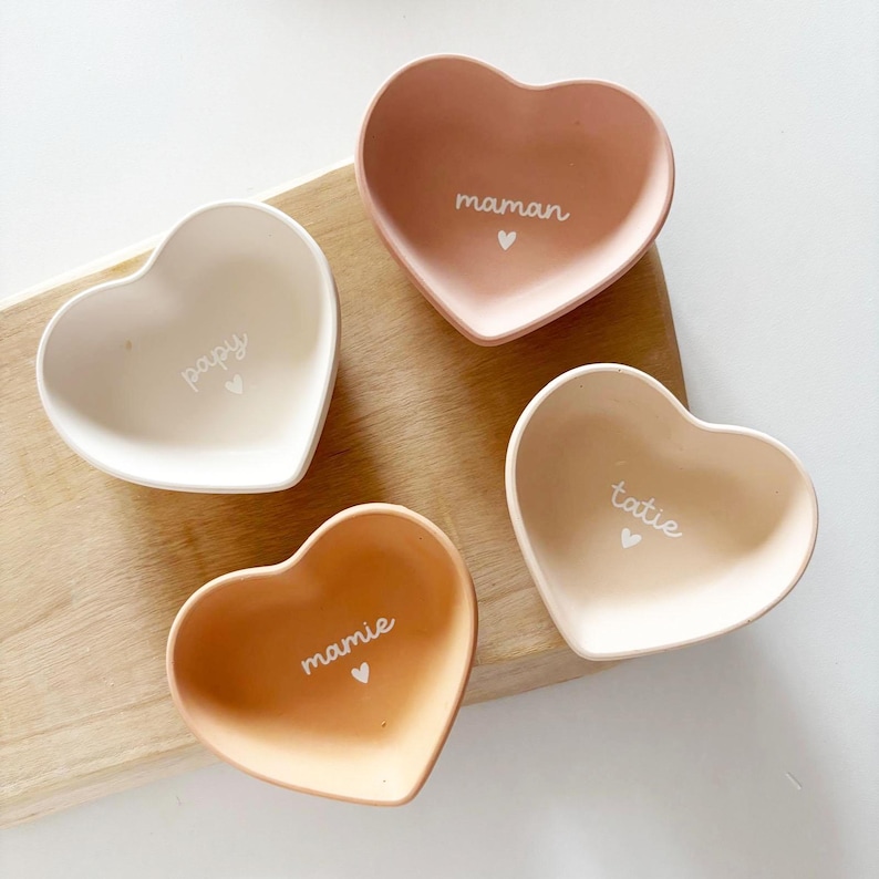 Cadeau annonce grossesse/annonce grosse famille/coupelle à bijoux coeur/cadeau famille grossesse/annonce grossesse originale/coupelle coeur zdjęcie 1
