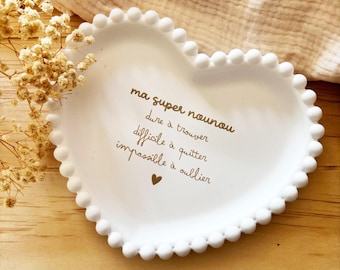 Decorative nanny dish/nanny jewelry dish/nanny heart dish/nanny gift/thank you nanny gift/nice nanny message/nanny/aunt