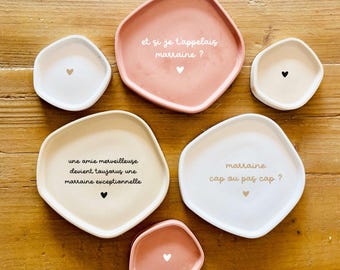 Cadeauverzoek peettante/origineel peettante cadeau/doopcadeau peettante/decoratieve peettante schaal/peettante schaal/peettante zakleegmaker/doop