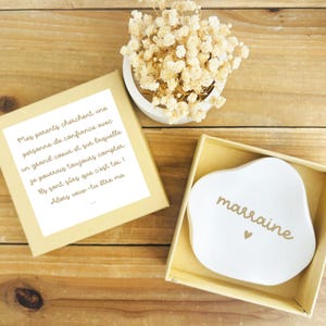 Coffret cadeau demande marraine/demande marraine bijou/coupelle bijou marraine/annonce marraine/demande marraine/cadeau marraine/marraine