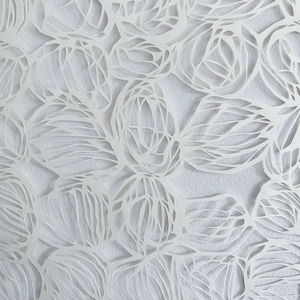 White Roses Organic and Geometric Abstract Papercut Art Hand Made Paper Cutting