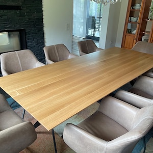 Modern oak dining table with Swiss edge Solid oak table Solid wood table for the dining area