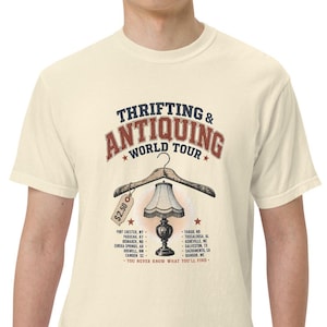 Thrifting Antiquing World Tour Comfort Colors Tee, Vintage Flea Market Lover Shirt