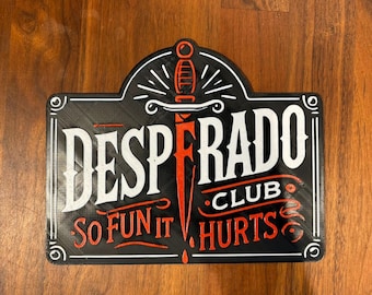 Letrero del Club Desperado / Arte mural impreso en 3D de Carl Dungeon Crawler