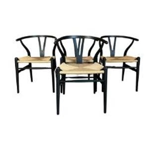 Set of four CH24, Hans J. Wegner for Carl Hansen, Wishbone chairs. Denmark 1960