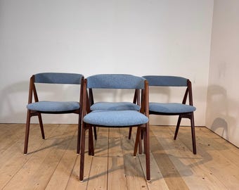 Set van 4 Thomas Harlev eetkamerstoelen voor Farstrup Møbler, Deense teakhouten stoelen uit het midden van de eeuw, jaren 60
