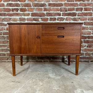Vintage small teak sideboard, Denmark, 1960s