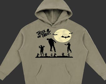 Zombie Trick or Treat Hoodie | Spooky Halloween Graphic Pullover