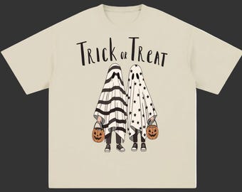 Trick Or Treat Besties Halloween T-shirt | Spooky Season Graphic Shirt