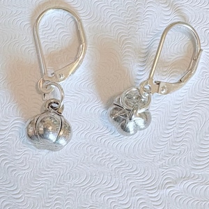 Sterling Silver Pumpkin Dangle Earrings