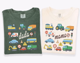 Family Transportation Birthday Shirts, Truck Mama Dada Shirts, Cars Vehicle Themed Birthday Outfit, Truck Kids Shirt, Honk Beep Vroom Name
