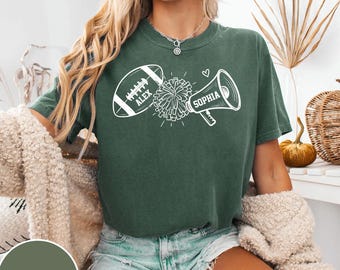 Custom Football Cheer Mom Shirt Family Gameday Mom of Both Shirt Football Cheer Gift for Mom Cheer and Football High School Football Shirt