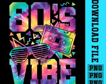 80s Vibe Retro PNG: 1980s Party Outfit (Digital Download)