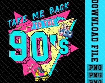90s Retro Clipart PNG: T-Shirt Mug Design (Digital Download)