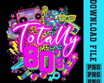 Totally 80s Party PNG: Retro Birthday Design (Digital Download)