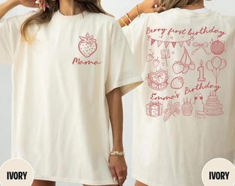 Berry First Birthday Family Matching Shirt Strawberry 1st Birthday Outfit Strawberry Themed Birthday Party Tees Mama Dada Strawberry Shirts