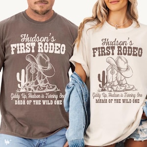 First Rodeo Birthday Party Matching Family Shirts, Comfort Colors Western 1st Rodeo Mama Daddy Tshirts, Blue Cowboy 1st Birthday Boy Outfit