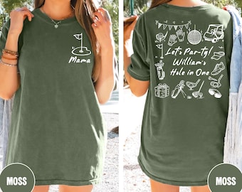 Hole In One Golf Birthday Party Shirt, Let's Par-Tee Golf 1st Birthday Tshirts for Family, Golf Themed First Birthday Matching Family Tshirt
