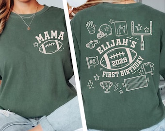 Football First Birthday Shirts for Family, Football Theme 1st Down Birthday Shirts, Matching Football Birthday Tees, Custom Rookie Year Tees