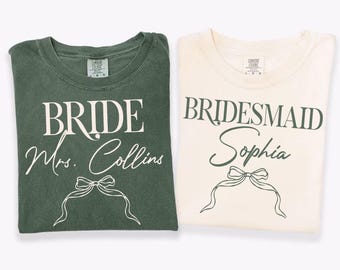 Comfort Colors® Custom Bride Bridesmaid Shirt, Briedsmaid Proposal Gift, Bridal Party T-shirt, Bach Party Shirt, Personalized Bride Tshirt
