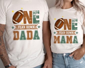 Football First Birthday Family Matching Shirts, Mama Daddy Football 1st Birthday Tshirts, Football Theme Birthday Outfit, one Year Down