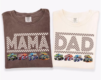 Monster Truck Mama Mini Shirt Pit Crew Shirt Monster Truck Shirt Boy Birthday Party Shirt New Mom Boy Baby Shower Gift Monster Truck Dad Tee