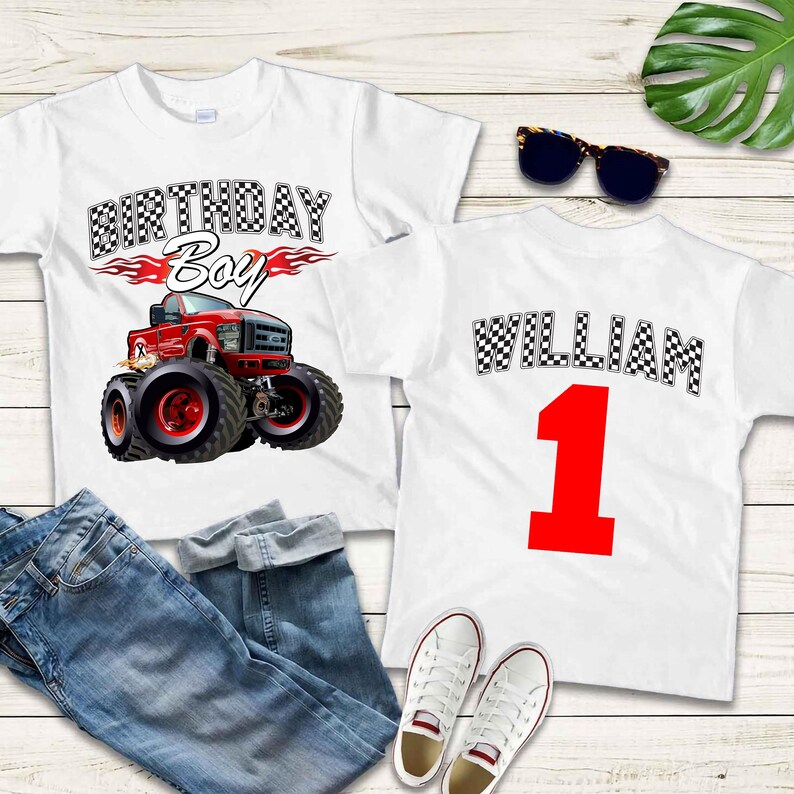 Monster Truck Birthday Shirt: Family Matching Custom Truck Jam Tee bild 4