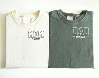 Matching Mom and Dad Comfort Colors Shirts: Personalized Apparel