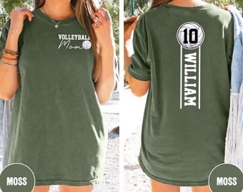 Volleyball Mom Shirt: Personalized Jersey Number, Comfort Colors Tee