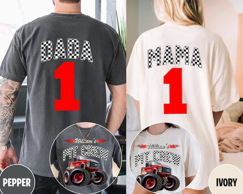 Monster Truck Birthday Shirt: Family Matching Custom Truck Jam Tee bild 1
