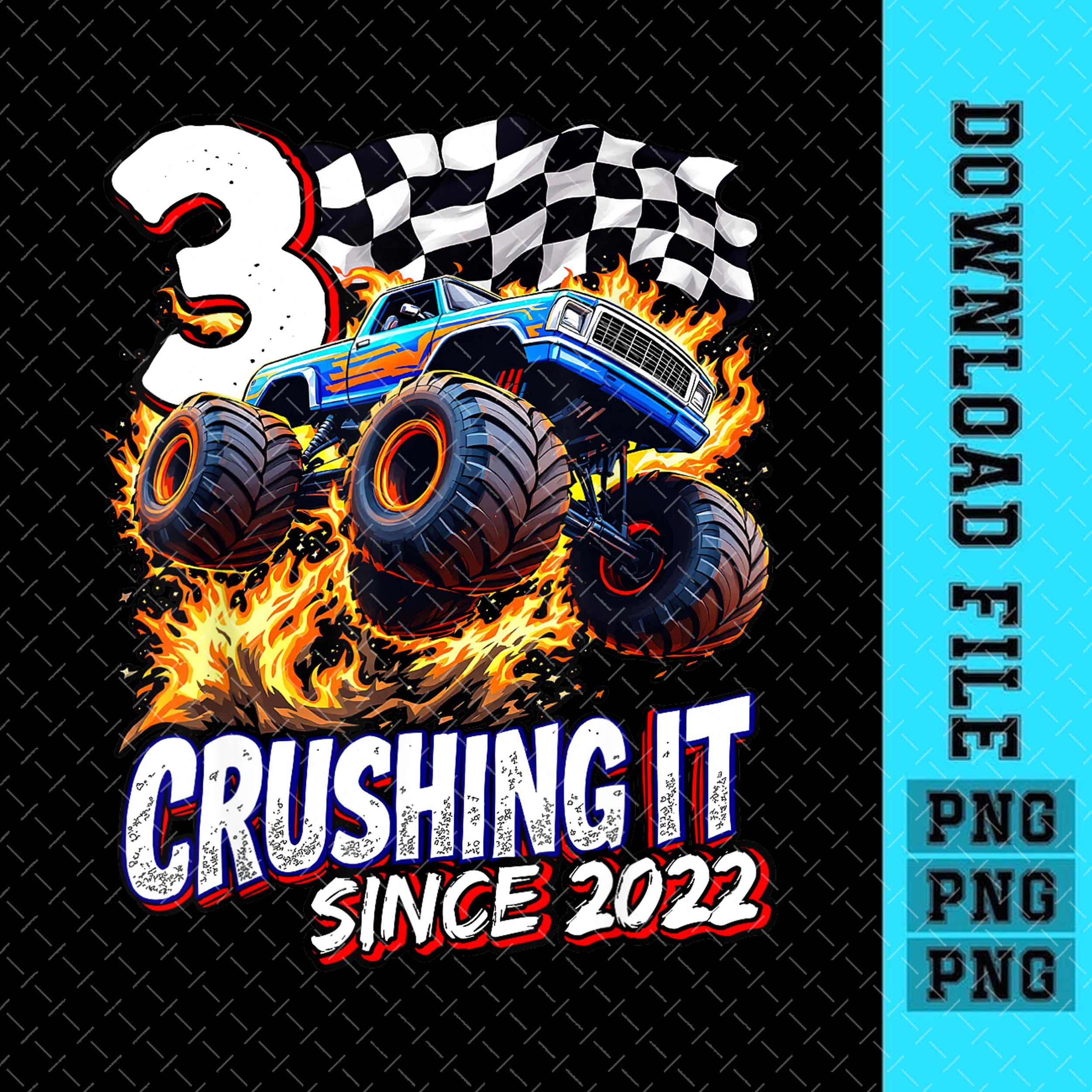 3rd Birthday Monster Truck Shirt: Custom PNG (Digital Download)