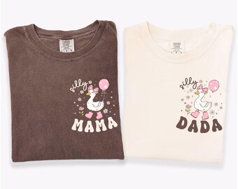 Comfort Colors® One Silly Goose First Birthday Shirt, Mama Dada Goose Family Matching Tee, 1st Birthday Boy Matching Mom Dad Silly Goose