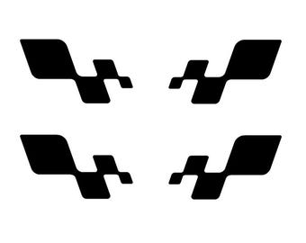 Set of 4 Renaultsport Chequered Flag Logo Centre Cap Stickers